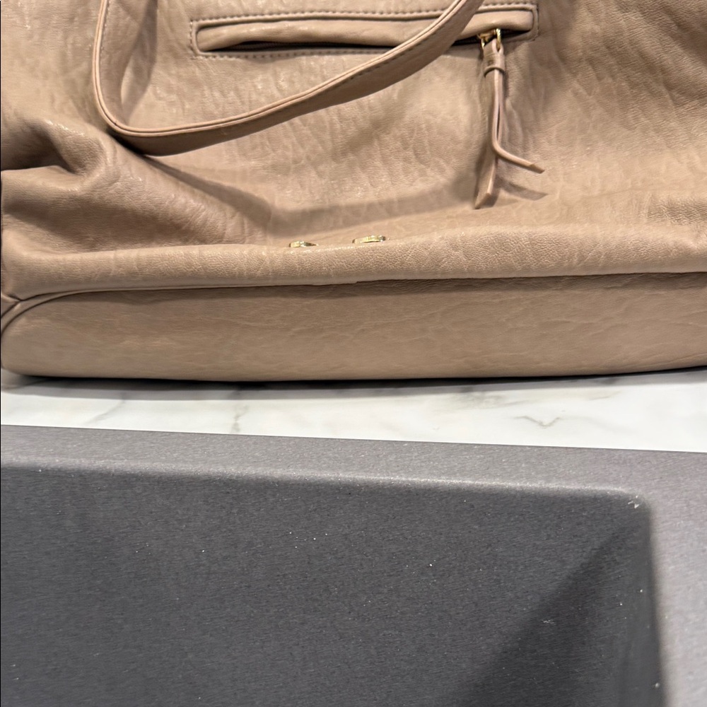 Jessica Simpson Doris tote bag with scarf accent in tan - Picture 5 of 7